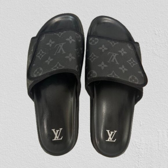 Authentic Louis Vuitton Miami Mule Eclipse Slippers Size 10 - Picture 3 of 5